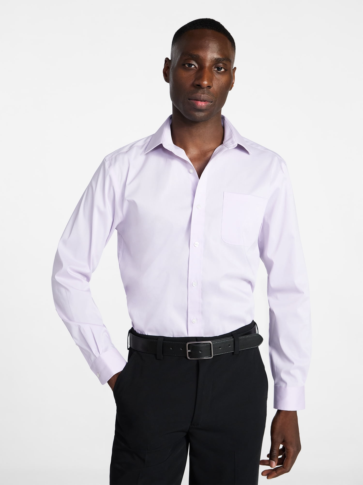George Men's and Big Men's Classic Dress Shirt with Long Sleeves, Sizes S-3XL