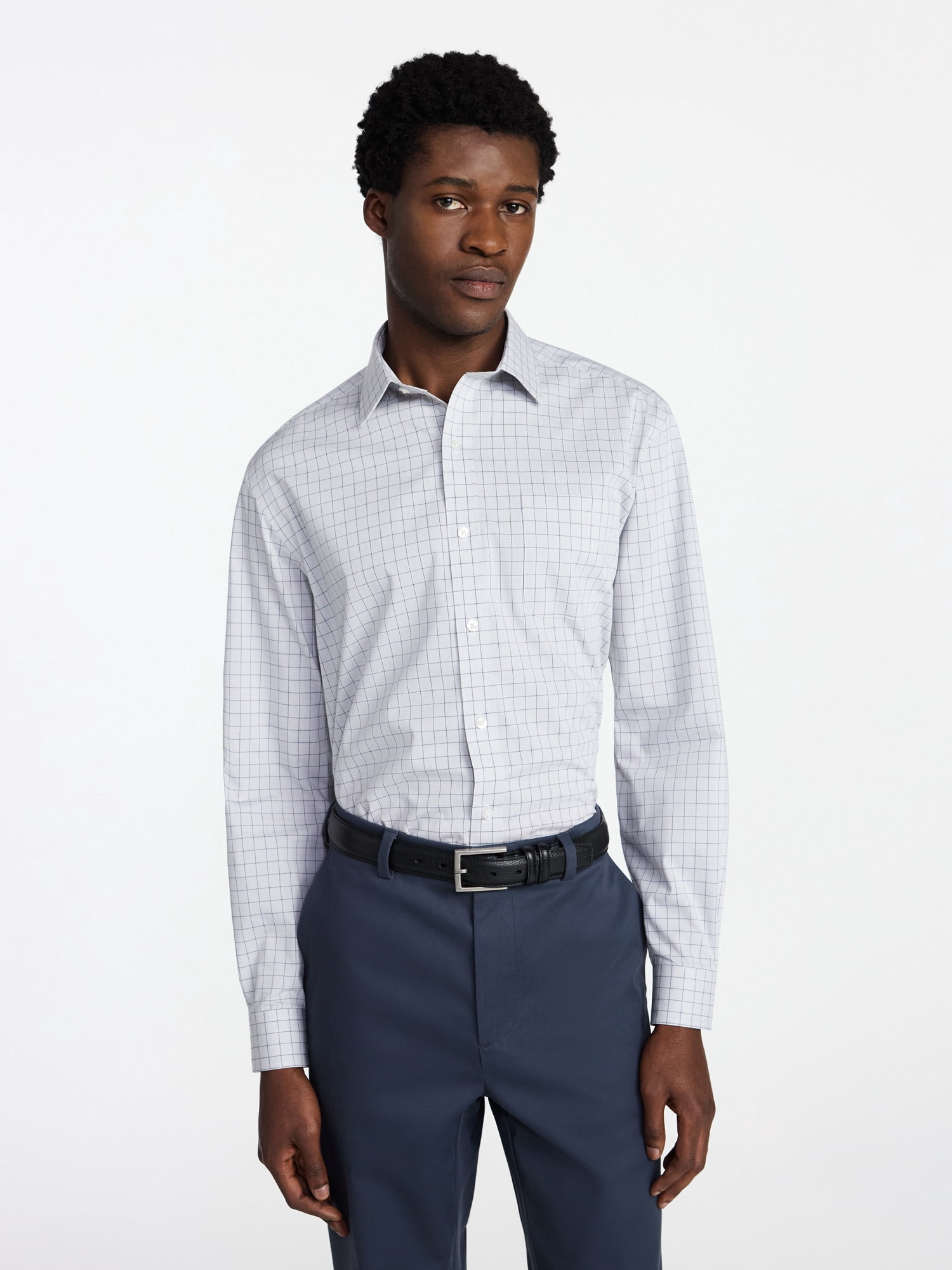 George Men's and Big Men's Classic Dress Shirt with Long Sleeves, Sizes S-3XL