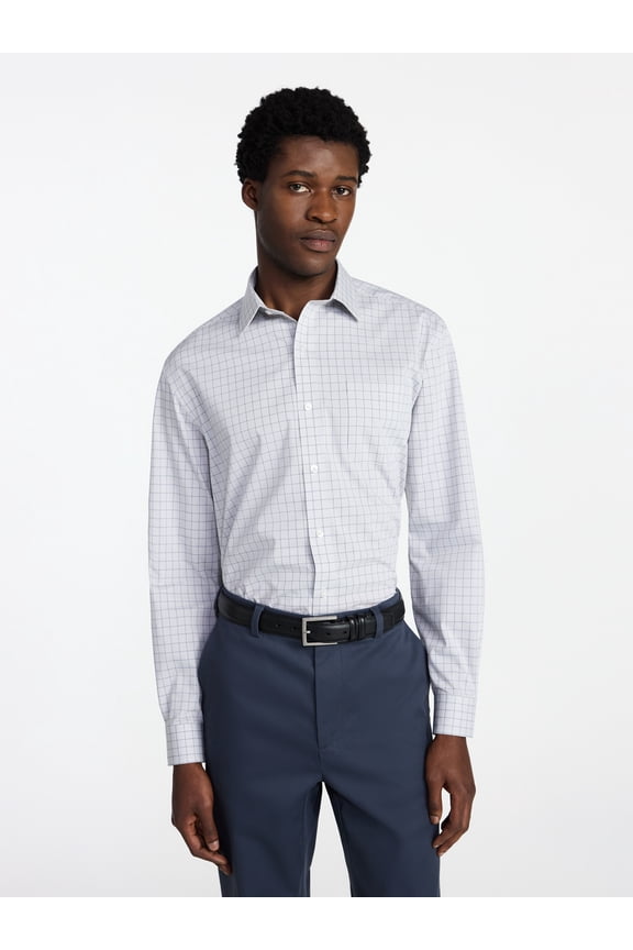 Men's and Big Men's Classic Dress Shirt with Long Sleeves, Sizes S-3XL