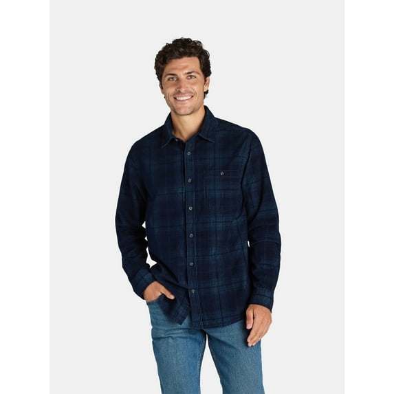 George Men's and Big Men's Corduroy Shirt with Long Sleeves, Sizes S-3XL