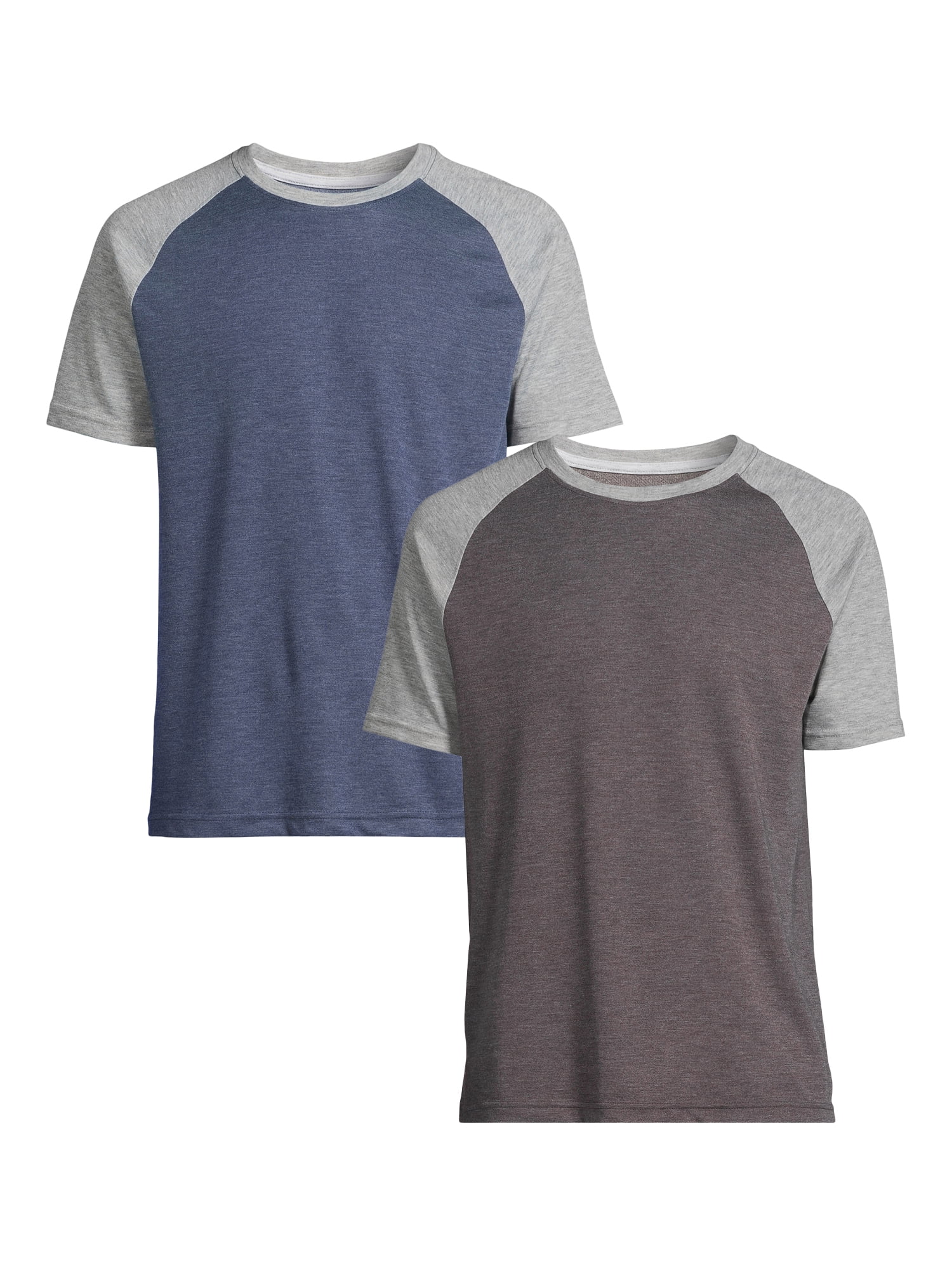 George Men's and Big Men's Cotton T-Shirt with Raglan Sleeves, 2-Pack ...