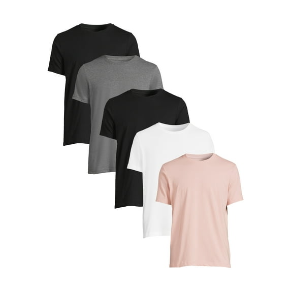 George Men's and Big Men's Crew Tee with Short Sleeves, 5-Pack, Sizes XS-5XL