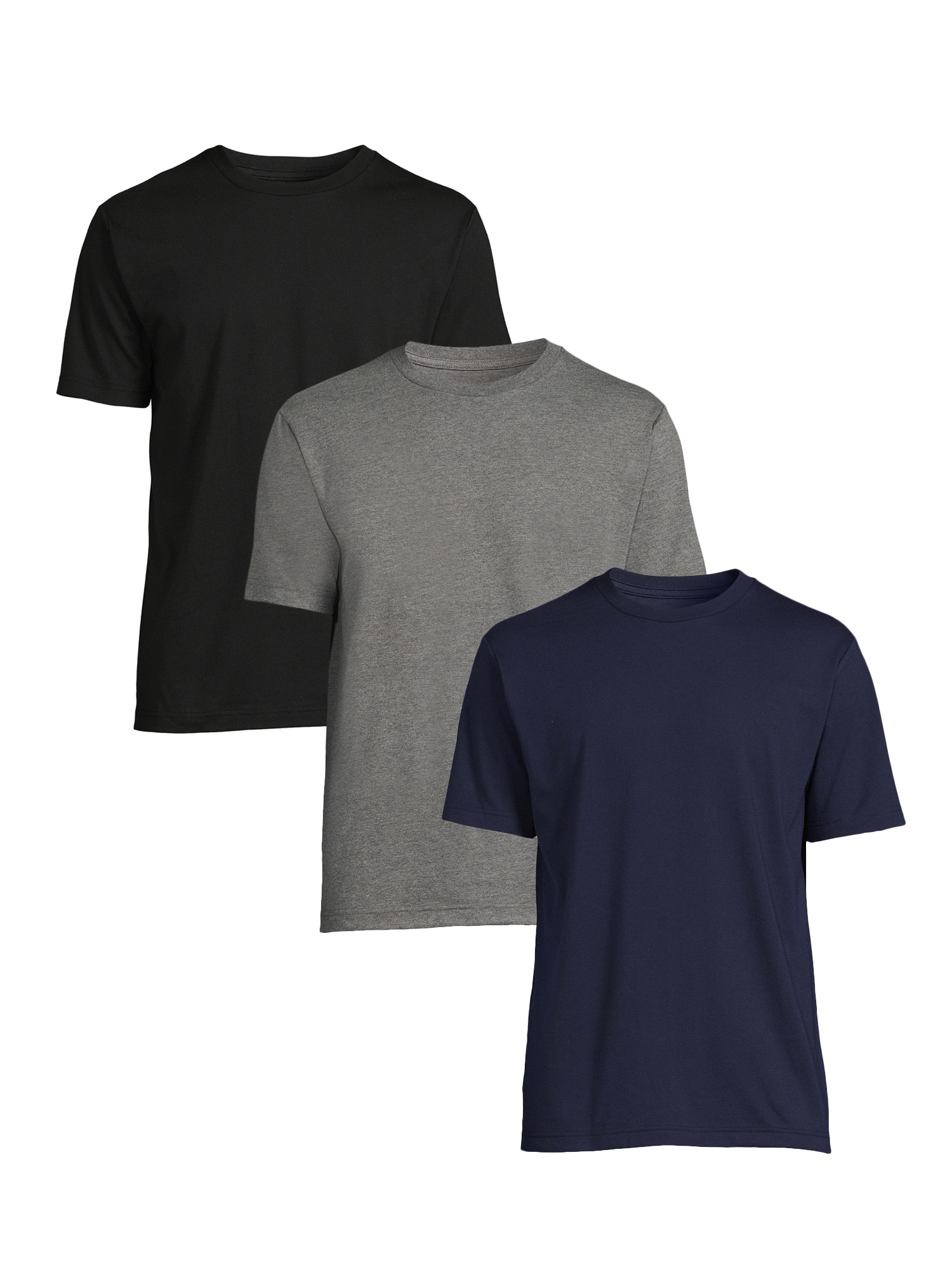 George Men's and Big Men's Crewneck T-Shirt with Short Sleeves, 3-Pack ...