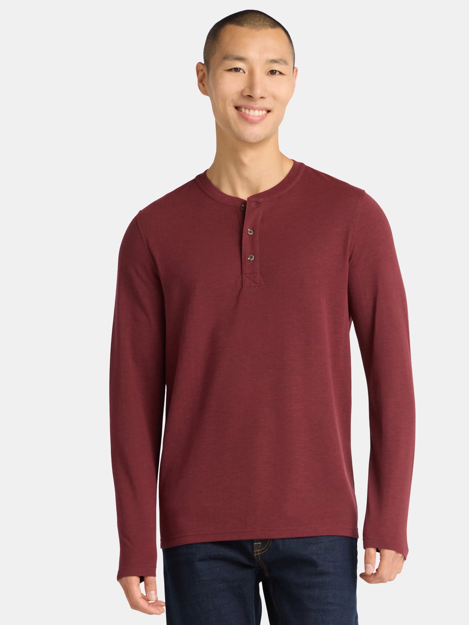 George Men's& Big Men's Double Knit Henley, Sizes S-3XL
