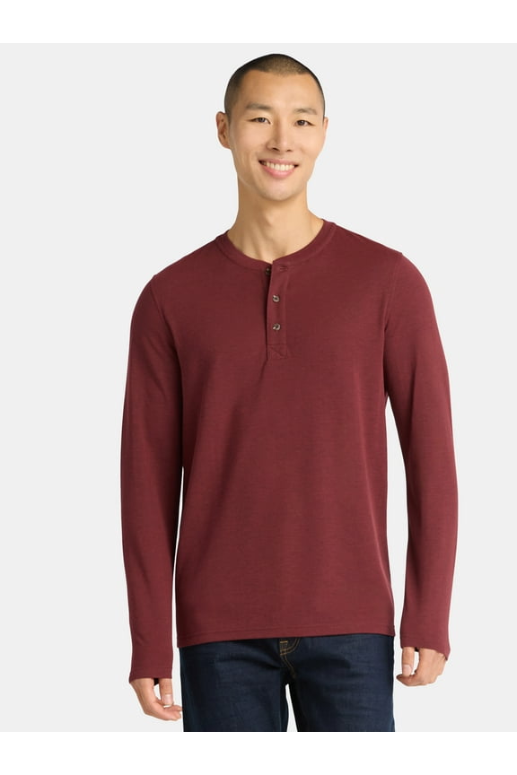 Men's& Big Men's Double Knit Henley, Sizes S-3XL