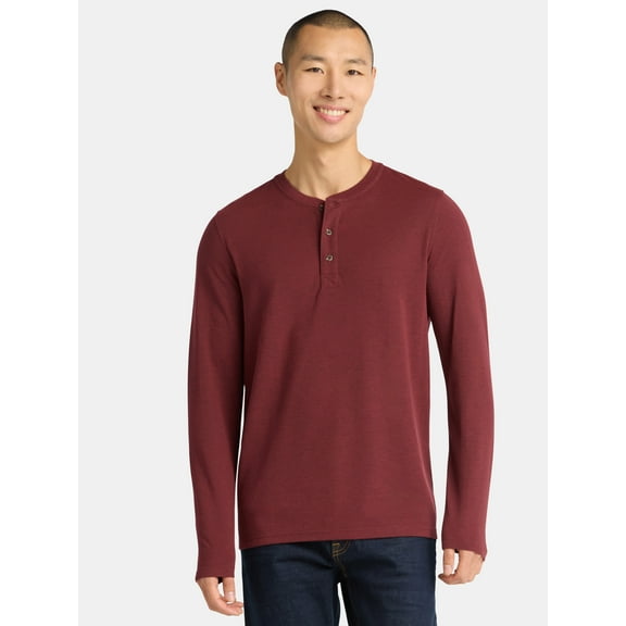 George Men's& Big Men's Double Knit Henley, Sizes S-3XL