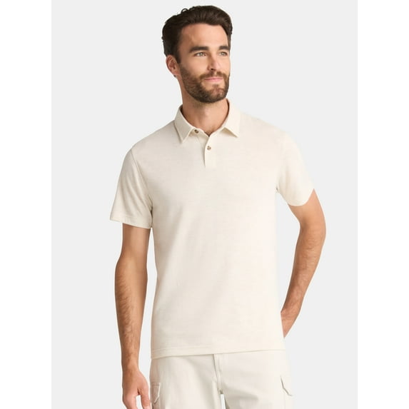 George Men's & Big Men's Double Knit Polo Shirt with Short Sleeves, Sizes S-3XL