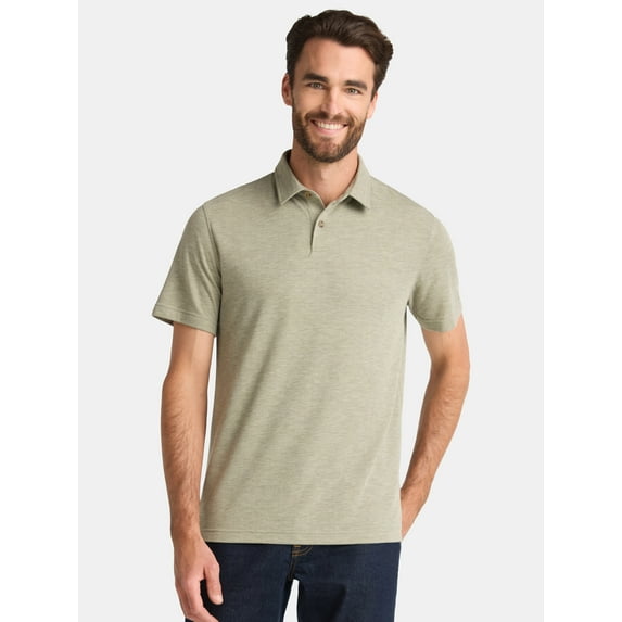 George Men's & Big Men's Double Knit Polo Shirt with Short Sleeves, Sizes S-3XL