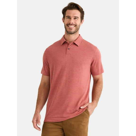 George Men's & Big Men's Double Knit Polo Shirt with Short Sleeves, Sizes S-3XL