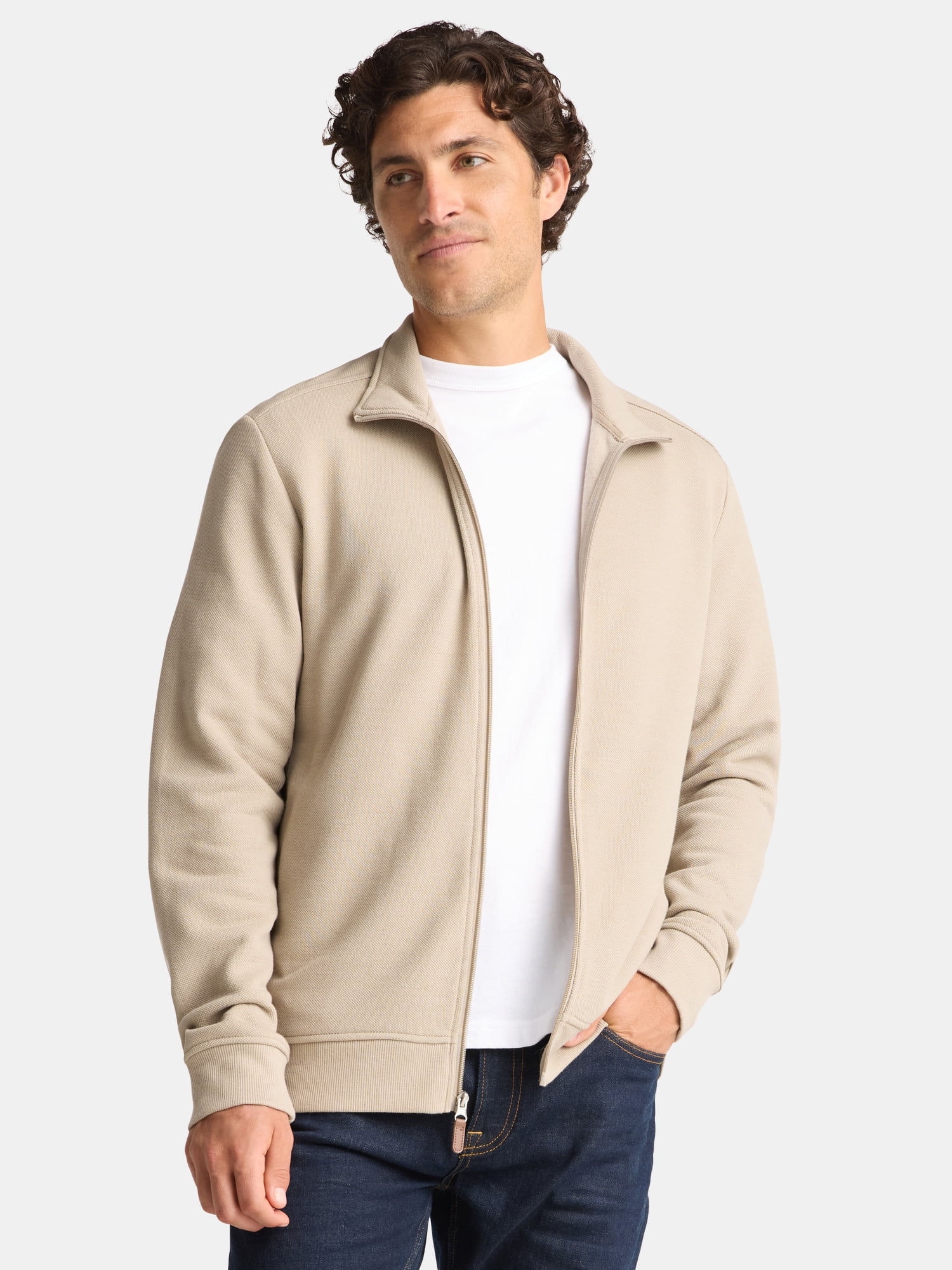 George Men's and Big Men's Full Zip Knit Jacket, Size XS-3XL