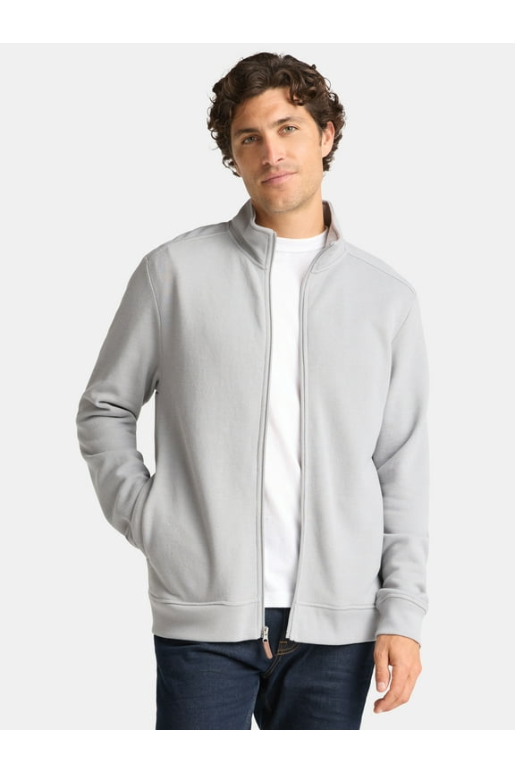 Men's and Big Men's Full Zip Knit Jacket, Size XS-3XL