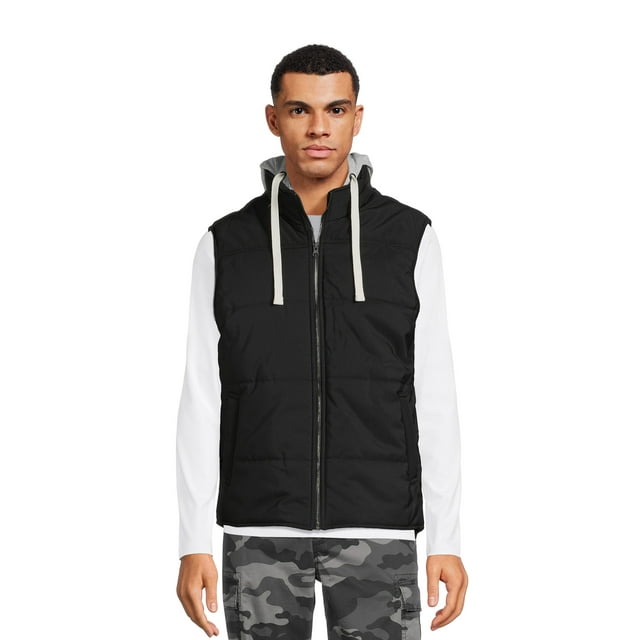 Men's and Big Men's Hooded Vest, Size S3XL
