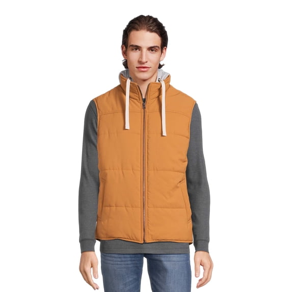 George Men's and Big Men's Hooded Vest, Sizes S-3XL