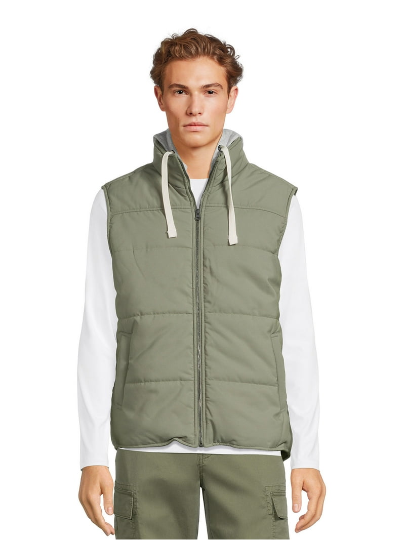 George Men's and Big Men's Hooded Vest, Sizes S-3XL