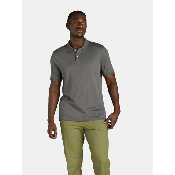 George Men's Interlock Polo Shirt with Short Sleeves, Sizes S-3XL