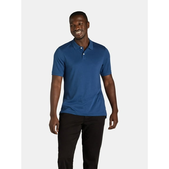 George Men's Interlock Polo Shirt with Short Sleeves, Sizes S-3XL