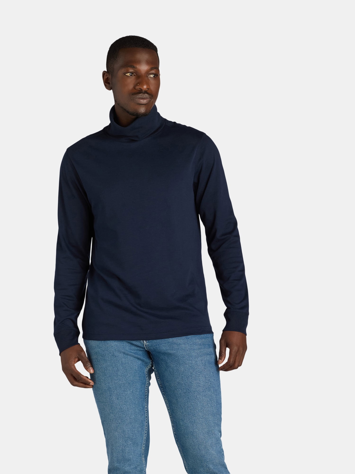 George Men's and Big Men's Interlock Turtleneck Shirt with Long