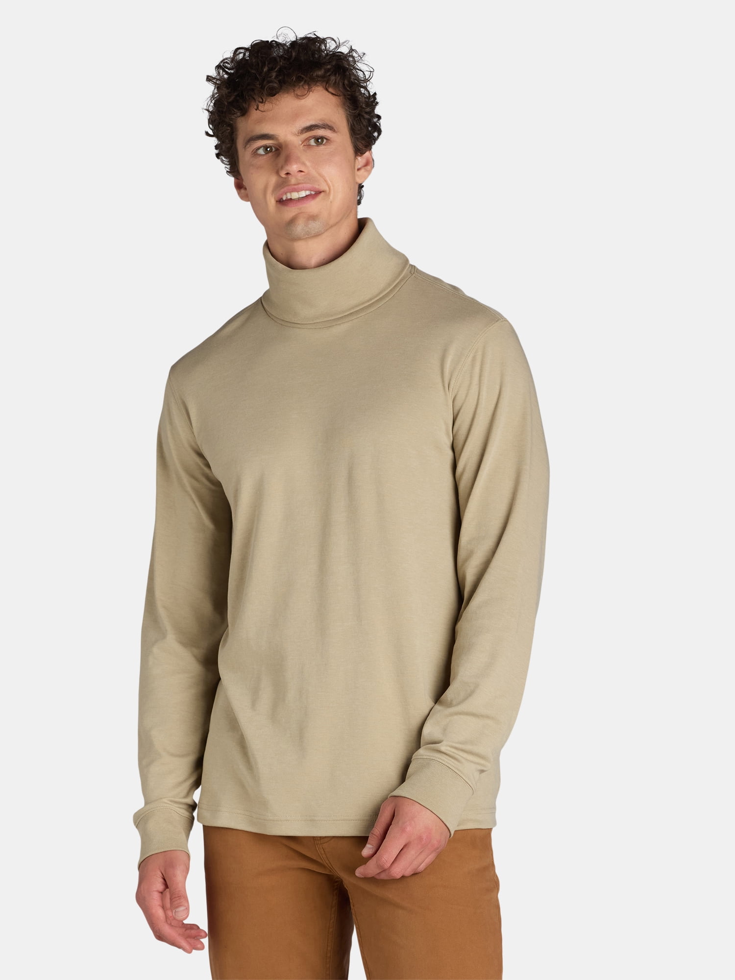 George Men's and Big Men's Interlock Turtleneck Shirt with Long