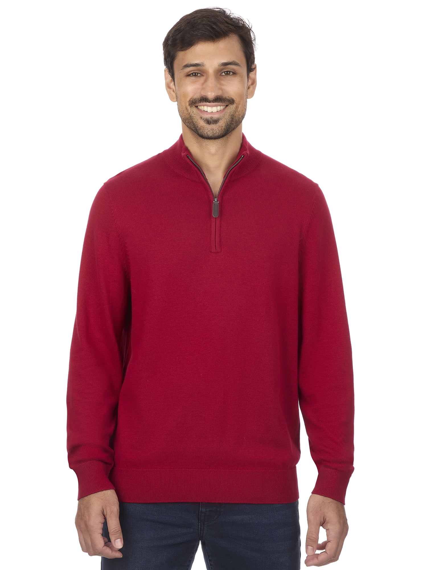 George Men's & Big Men's Classic Fit Jersey Quarter Zip Sweater, Sizes S-3XL