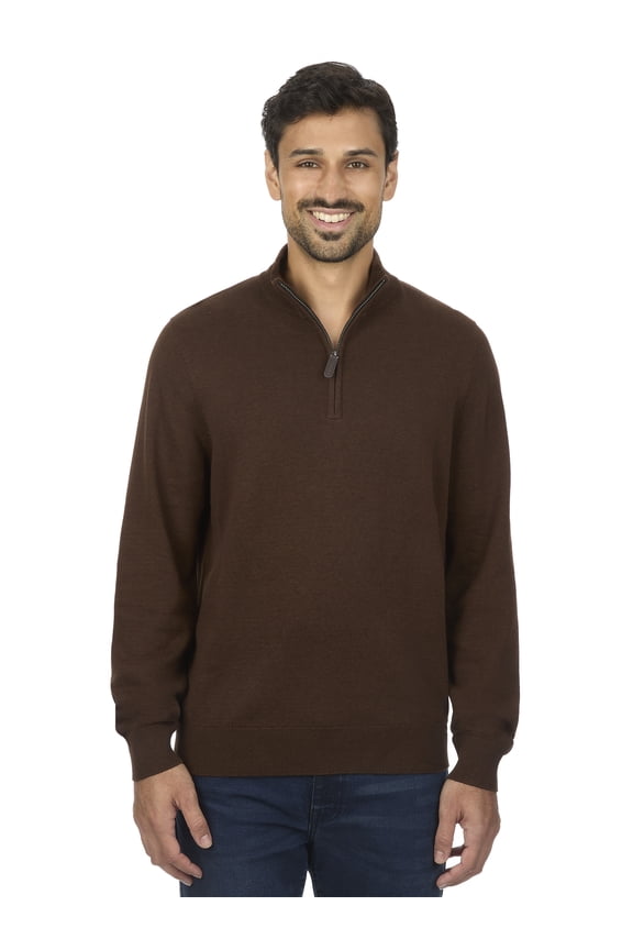 Men's and Big Men's Jersey Quarter Zip Sweater