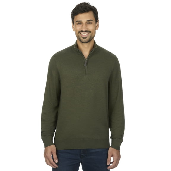 George Men's and Big Men's Jersey Quarter Zip Sweater