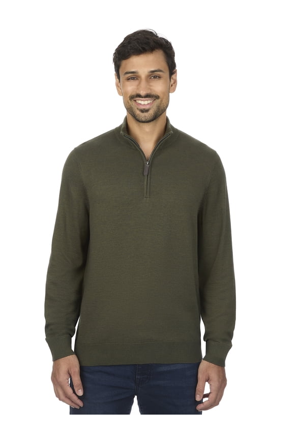 Men's and Big Men's Jersey Quarter Zip Sweater