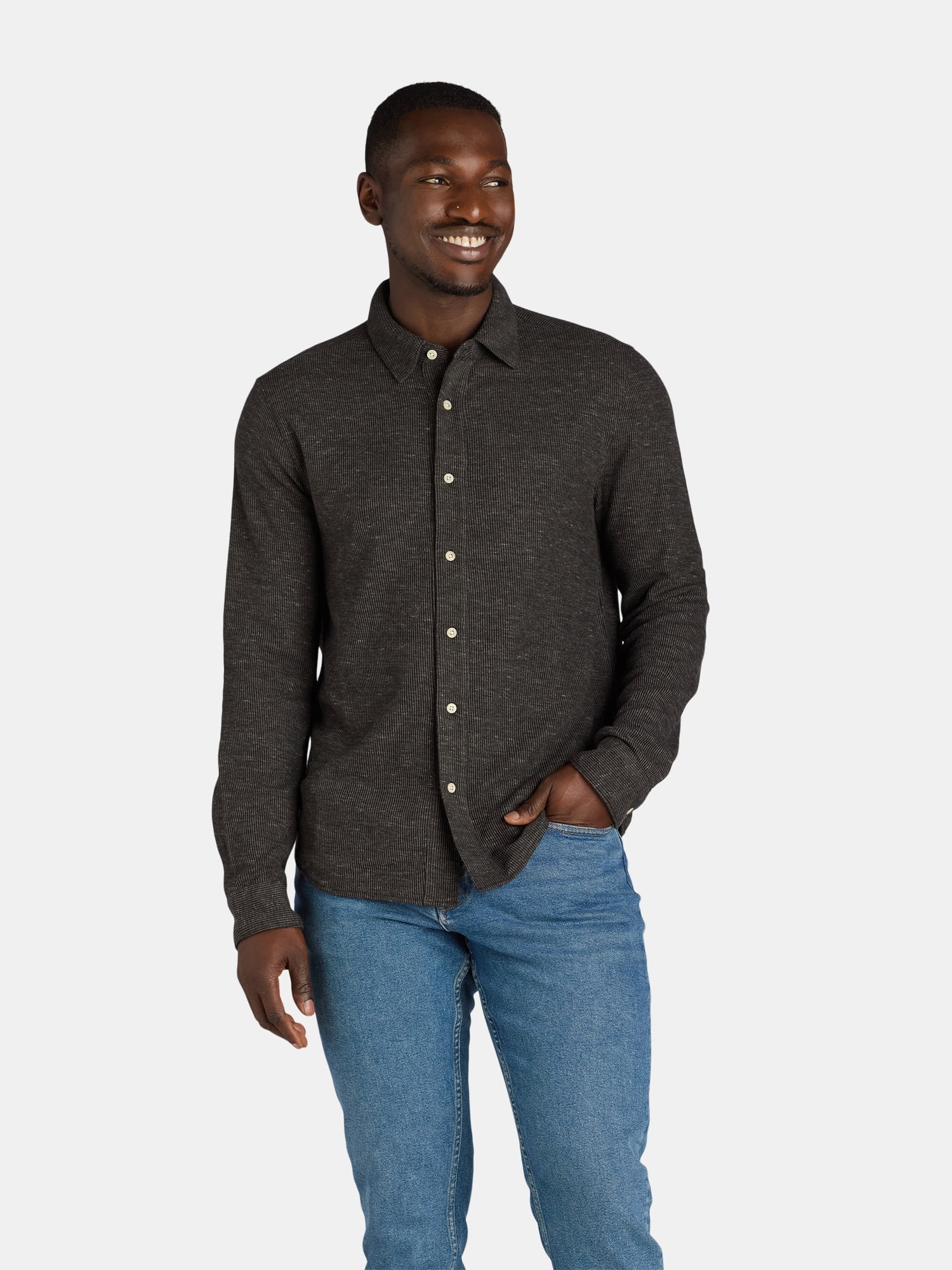 Men's Full Size Button Up Long Sleeve Shirt Plus Size