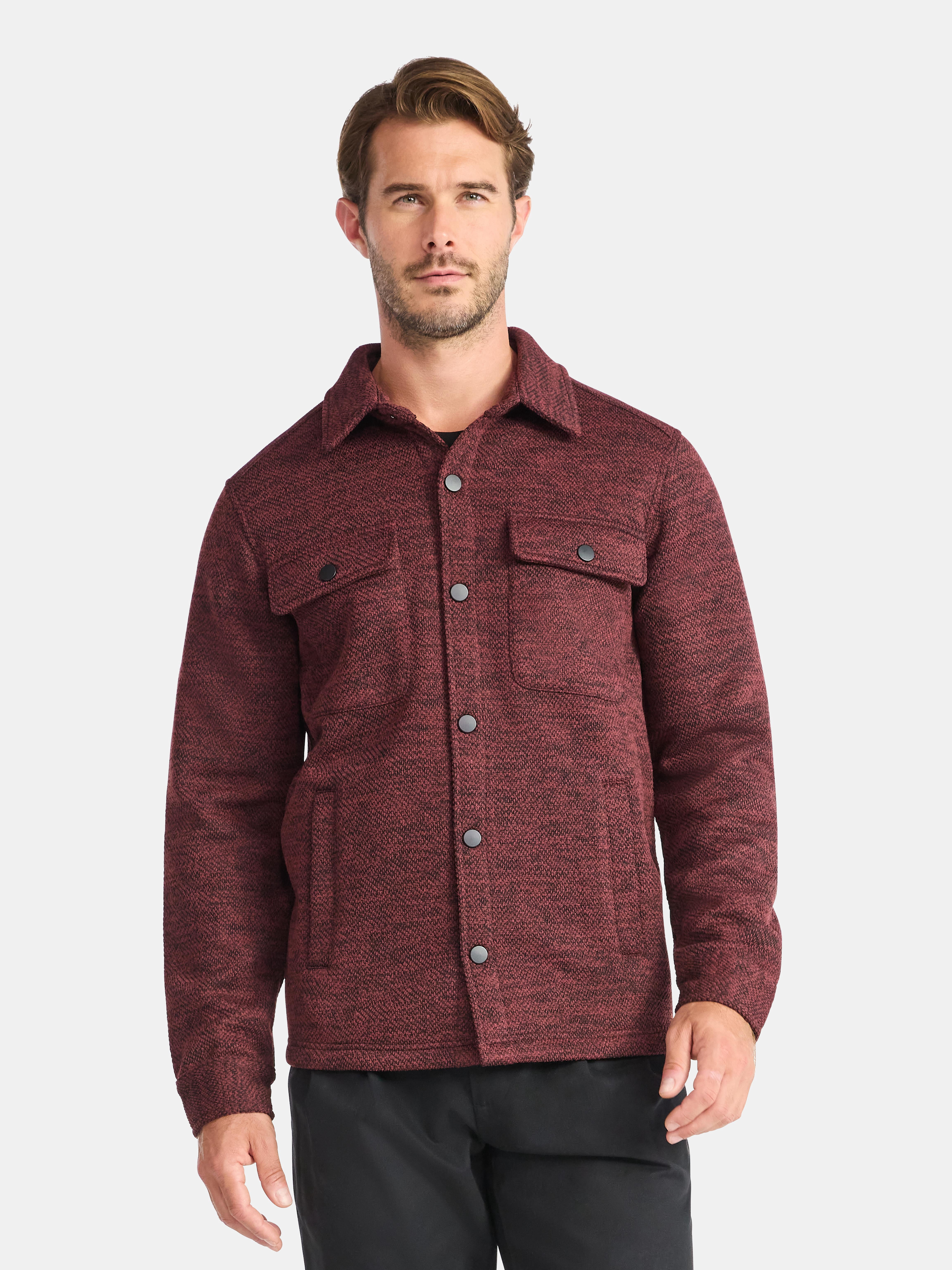 George Men's and Big Men's Knit Fleece Shirt Jacket, Sizes S-3XL