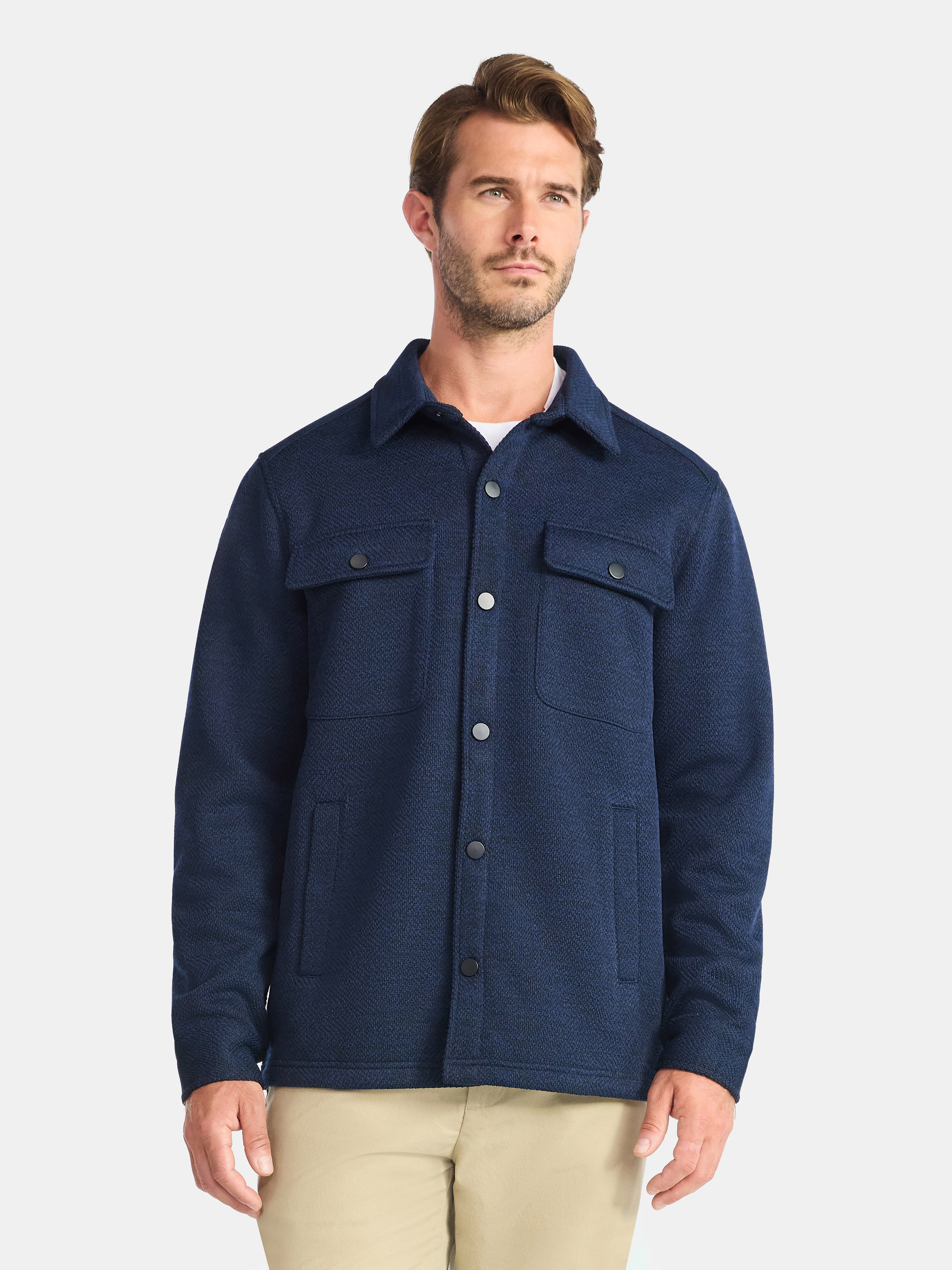 George Men's and Big Men's Knit Fleece Shirt Jacket, Sizes S-3XL