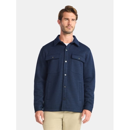 George Men's and Big Men's Knit Fleece Shirt Jacket, Sizes S-3XL