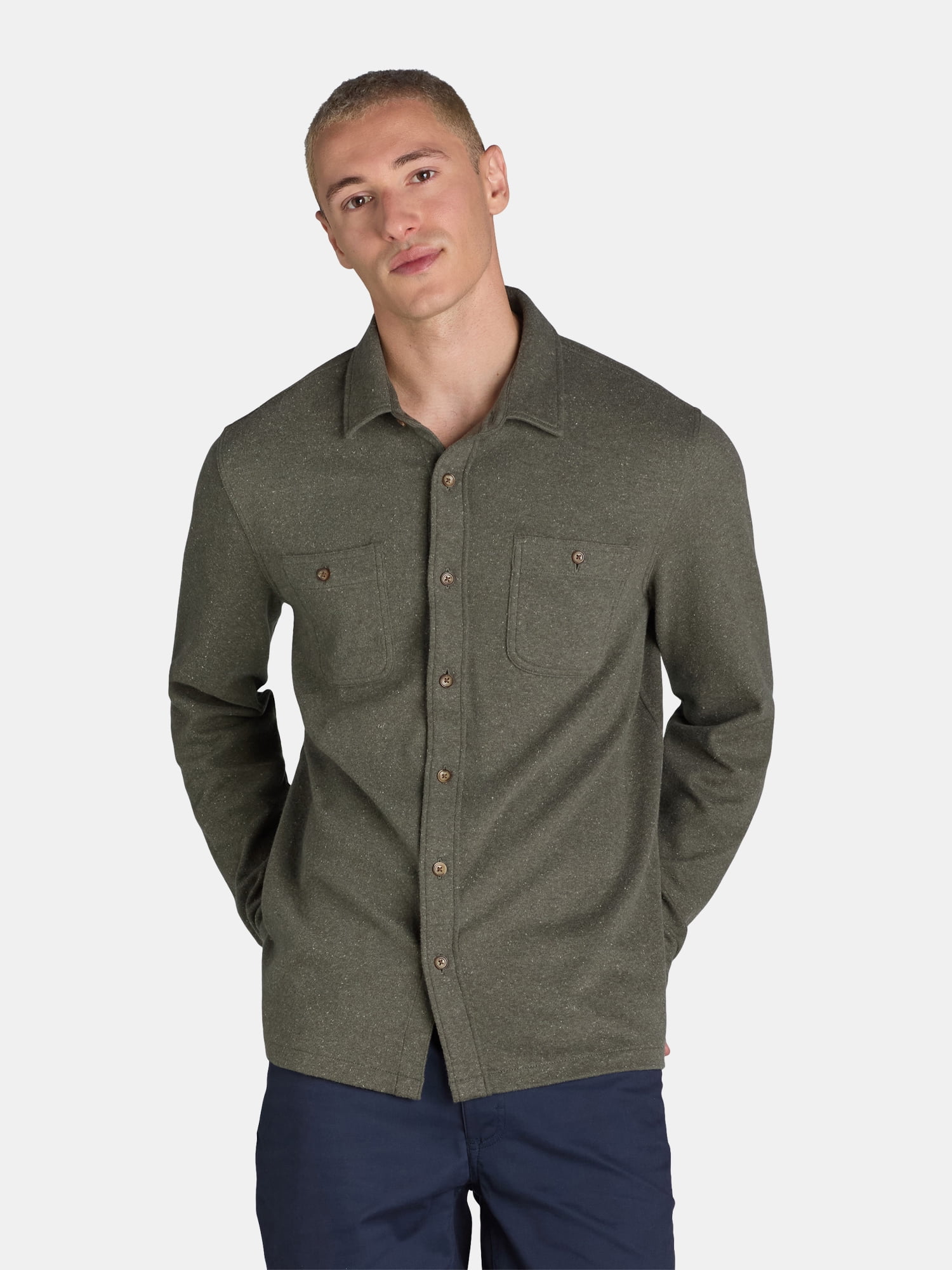 George Men's and Big Men’s Knit Overshirt, Sizes S-3XL