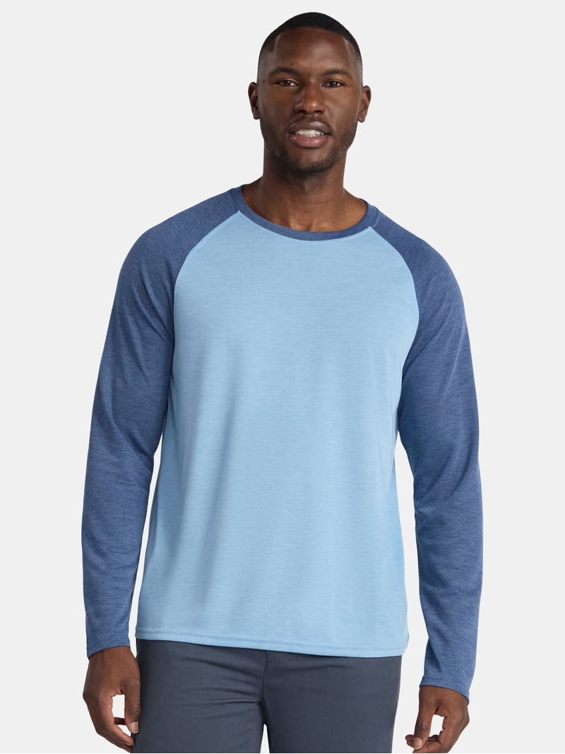 シャツ SUPER BIG RAGLANTEE 3 George Men's & Big Men's Relaxed Fit Raglan Tee with Long Sleeves