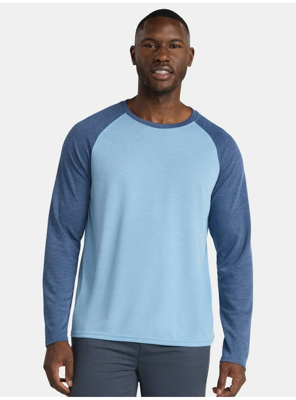Men's and Big Men's Raglan Tee with Long Sleeves, Sizes S-3XL