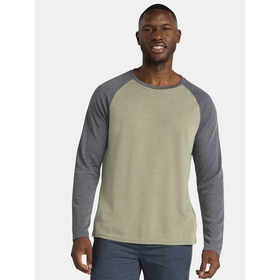 George Men's and Big Men's Raglan Tee with Long Sleeves, Sizes S-3XL