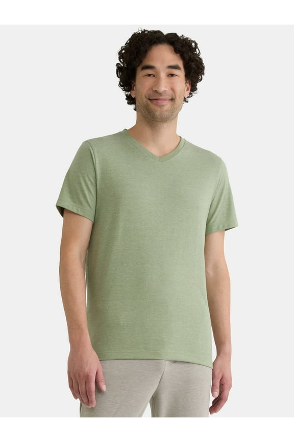 Men's and Big Men's Lightweight V-Neck Tee with Short Sleeves, Sizes XS-3XL