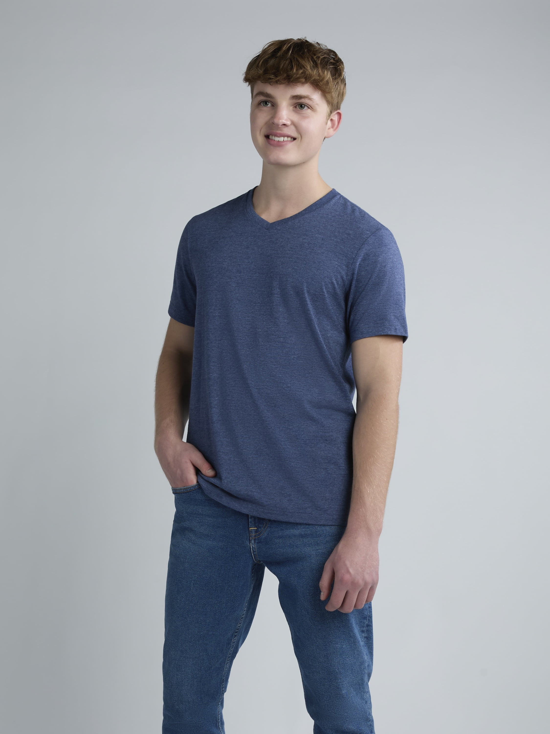 Neck Less George George Men's and Big Men's Lightweight V-Neck Tee with Short Sleeves ...