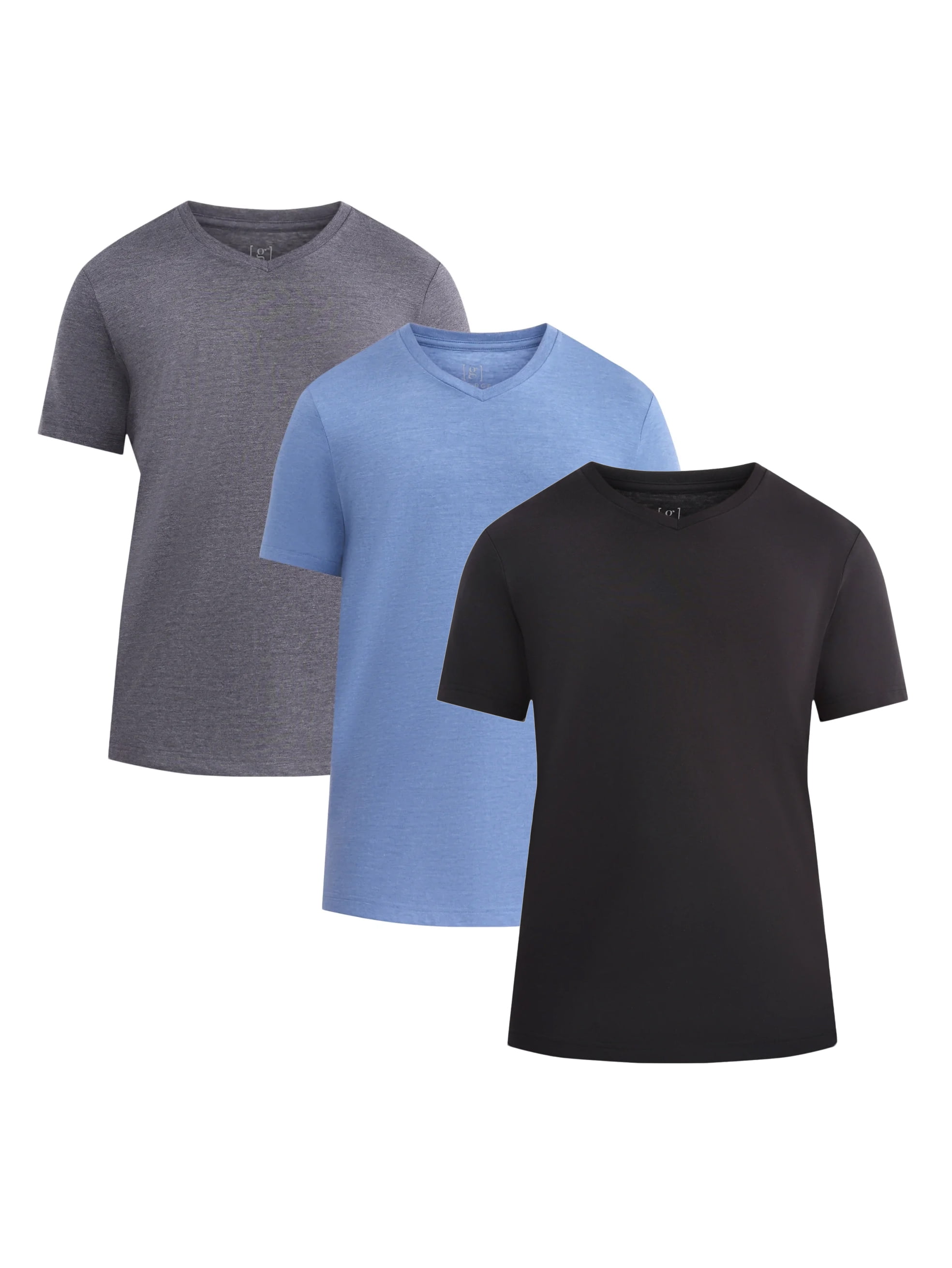 George Men's Lightweight V Neck Tee 3-Pack Short Sleeve Moisture ...