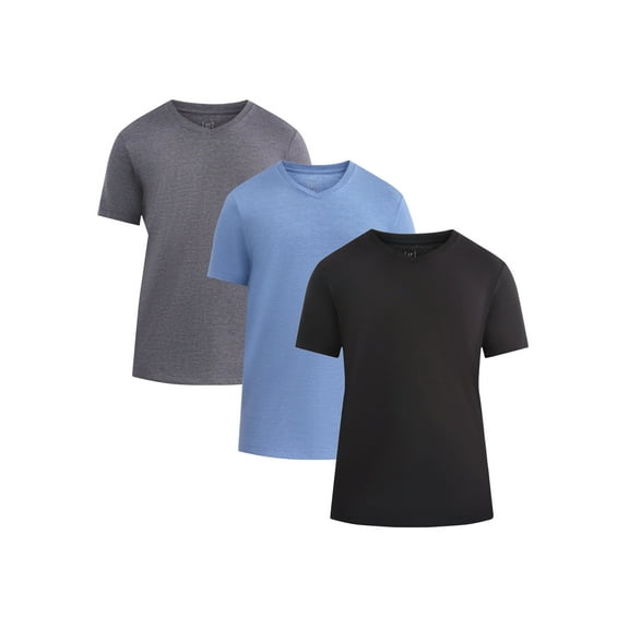 George Men's and Big Men's Lightweight V Neck Tee with Short Sleeves, 3-Pack, Sizes XS-3XL