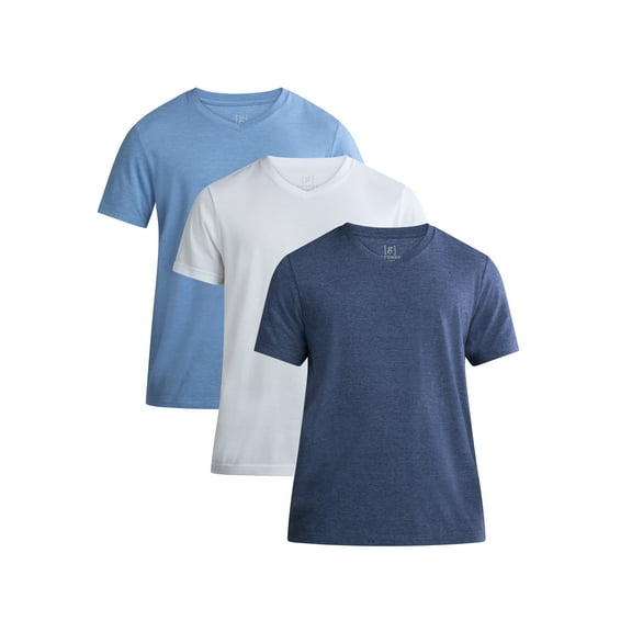 George Men's and Big Men's Lightweight V Neck Tee with Short Sleeves, 3-Pack, Sizes XS-3XL