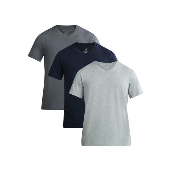 George Men's and Big Men's Lightweight V Neck Tee with Short Sleeves, 3-Pack, Sizes XS-3XL