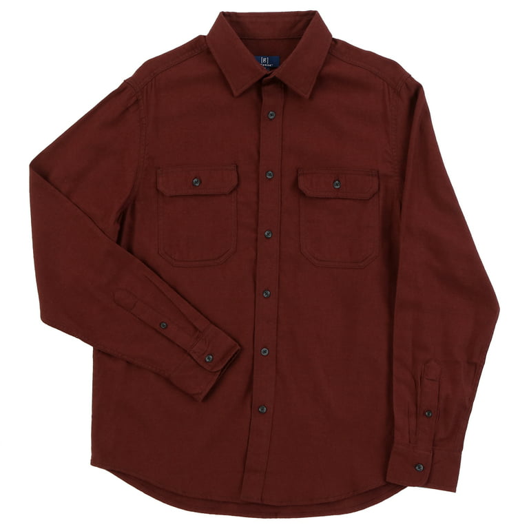 George Men's and Big Men's Long Sleeve Solid Flannel Shirt
