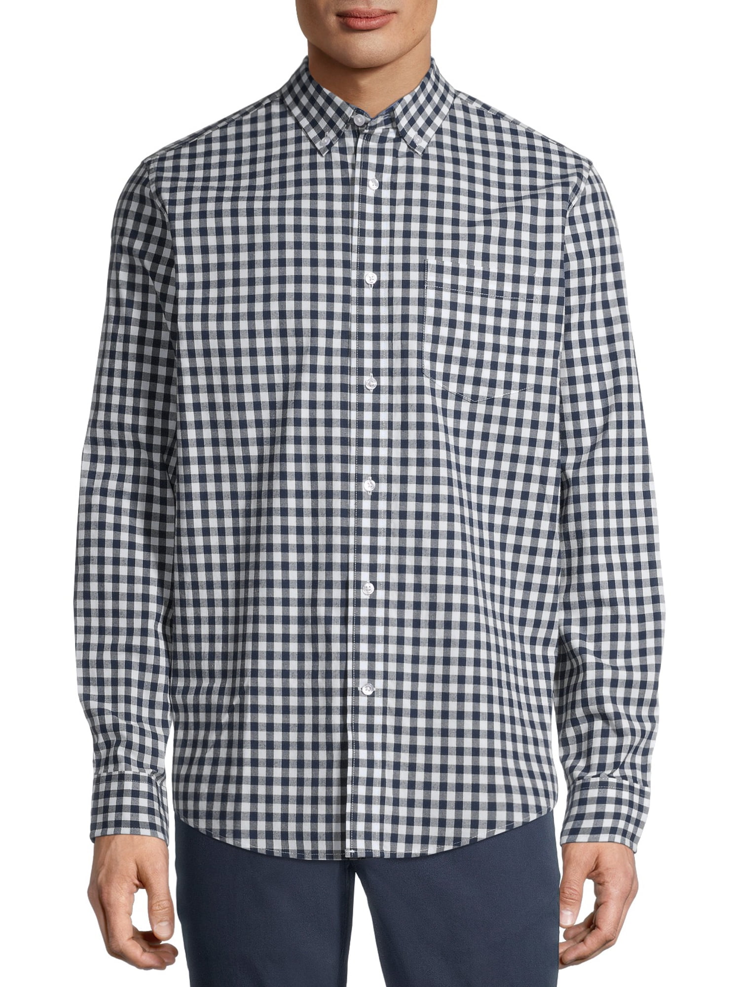 George Men's and Big Men's Long Sleeve Stretch Poplin Shirt, Sizes up to 5XLT