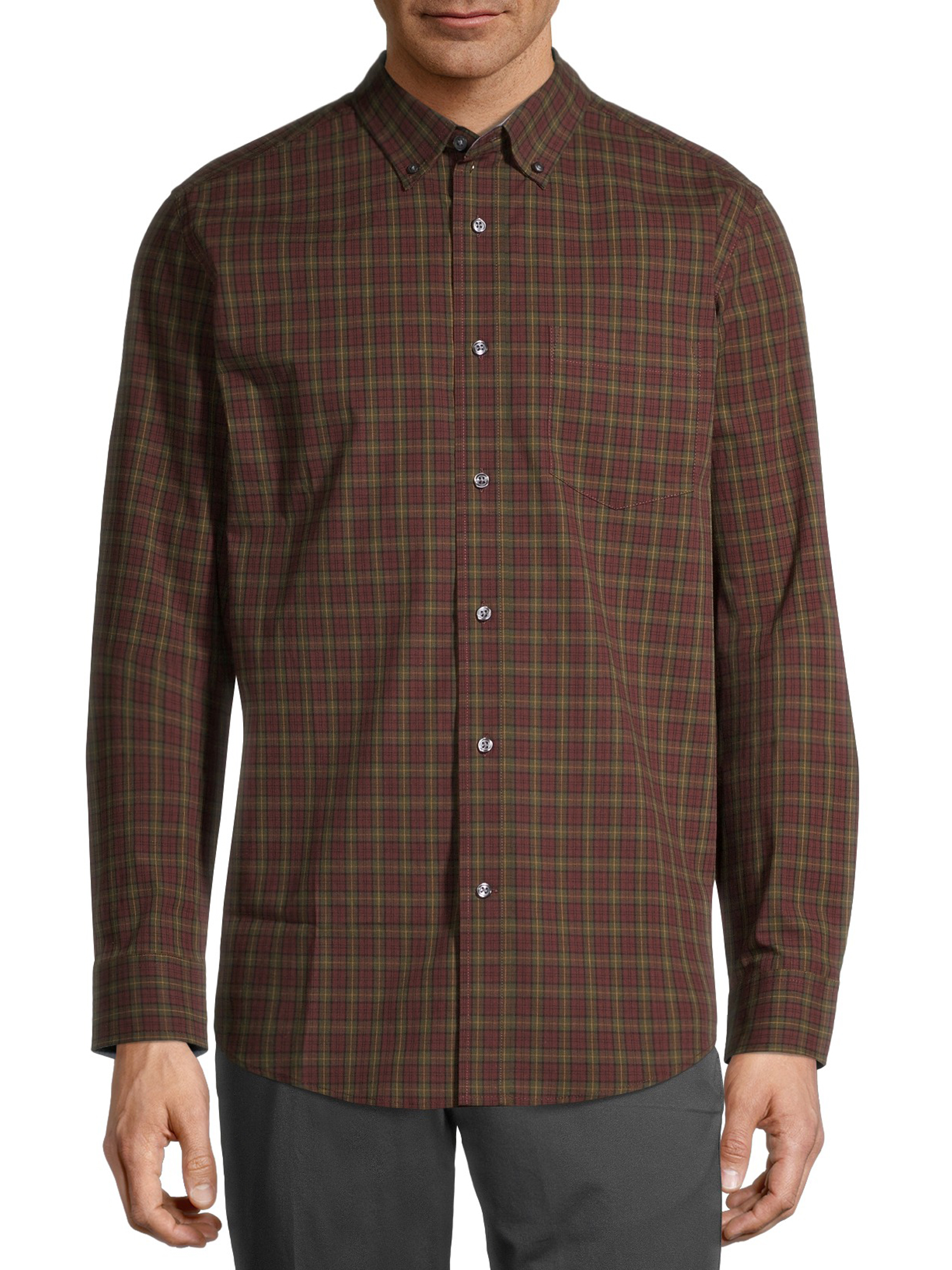 George Men's and Big Men's Long Sleeve Stretch Poplin Shirt, Sizes up to 5XLT