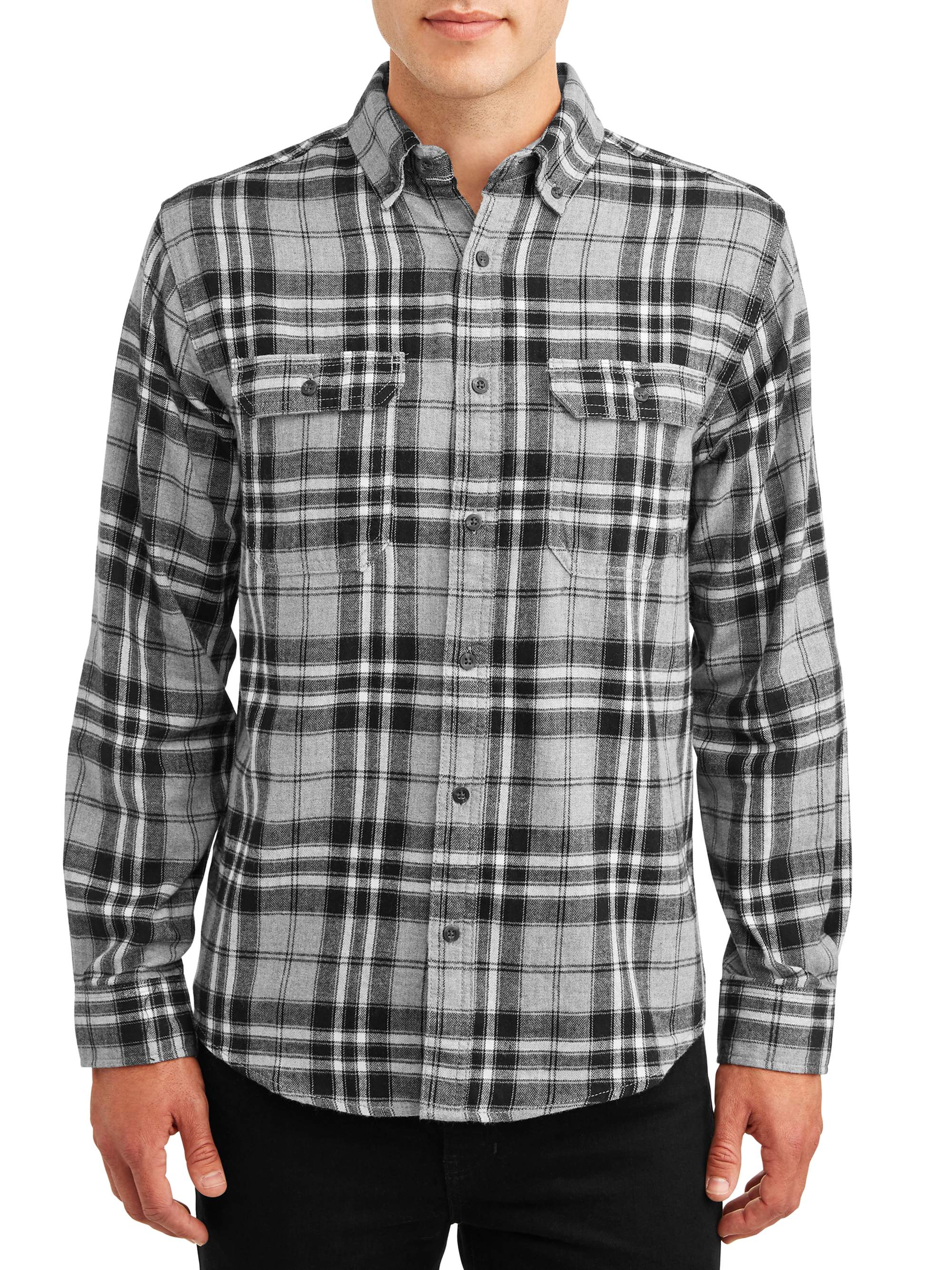 George Men's and Big Men's Long Sleeve Super Soft Flannel Shirt, up to size 3XLT - image 1 of 4