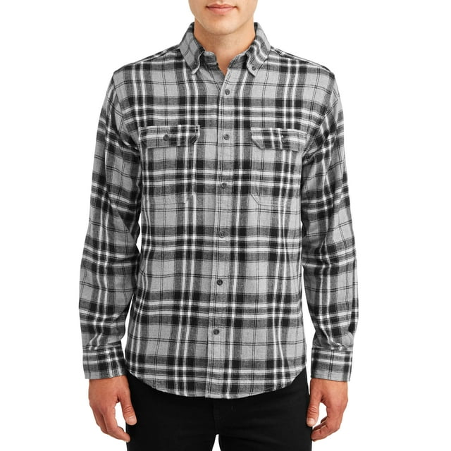 George Men's and Big Men's Long Sleeve Super Soft Flannel Shirt, up to size 3XLT
