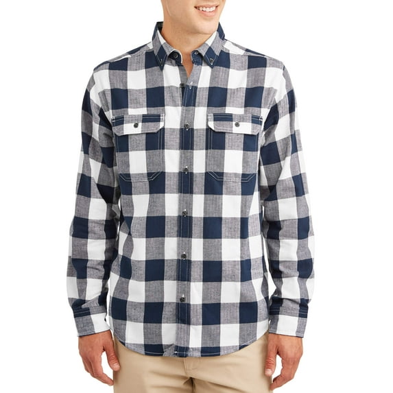 George Men's and Big Men's Long Sleeve Super Soft Flannel Shirt, up to size 3XLT