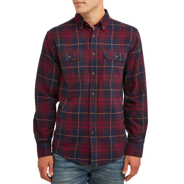 George Mens And Big Mens Long Sleeve Super Soft Flannel Shirt Up To