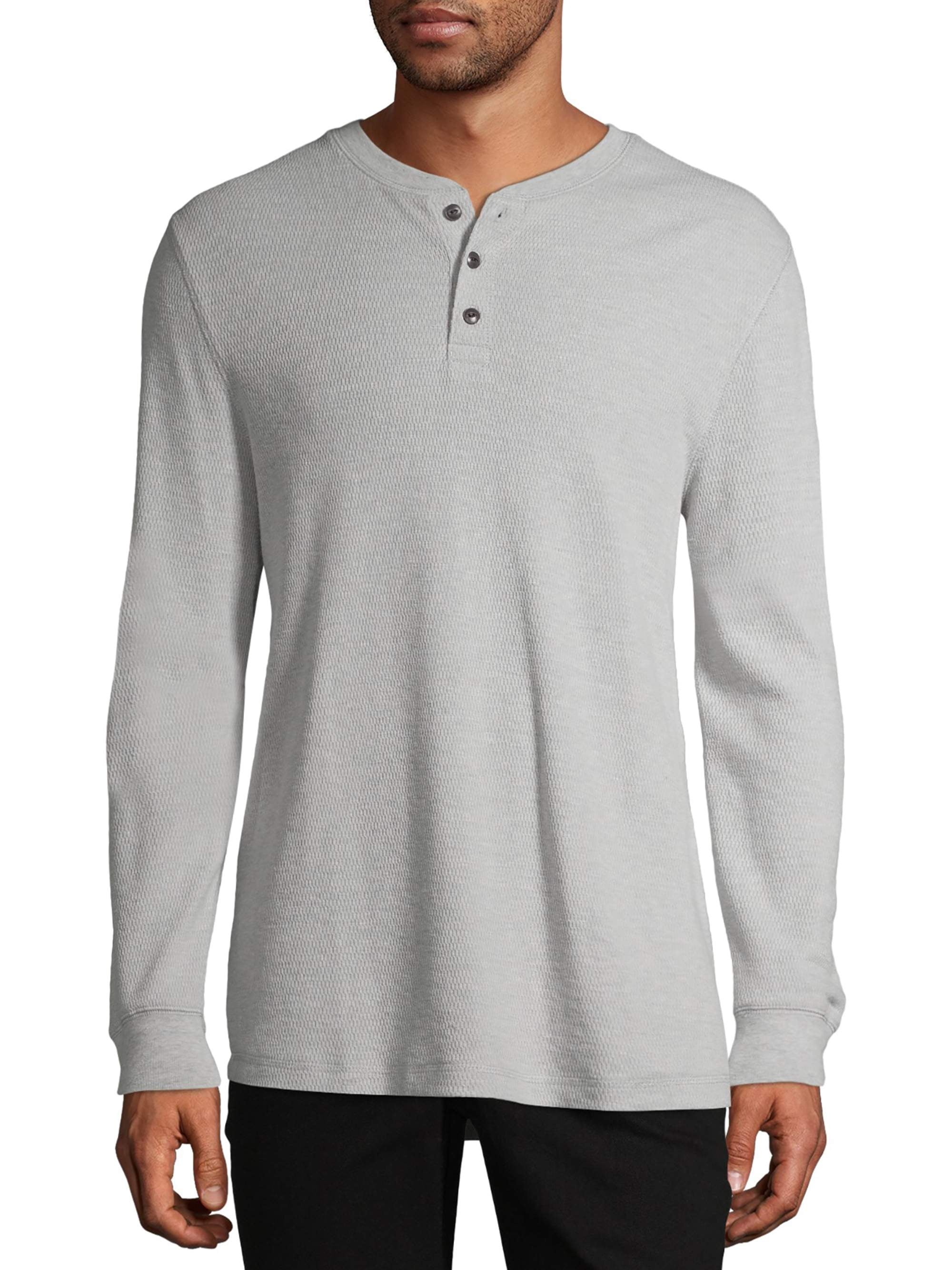 George Men's and Big Men's Long Sleeve Thermal Henley Shirt, Sizes
