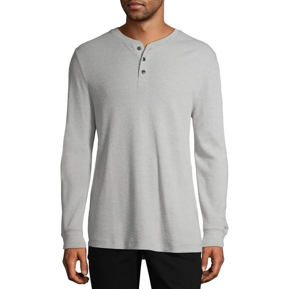 George Men's and Big Men's Long Sleeve Thermal Henley Shirt, Sizes up to 5XL