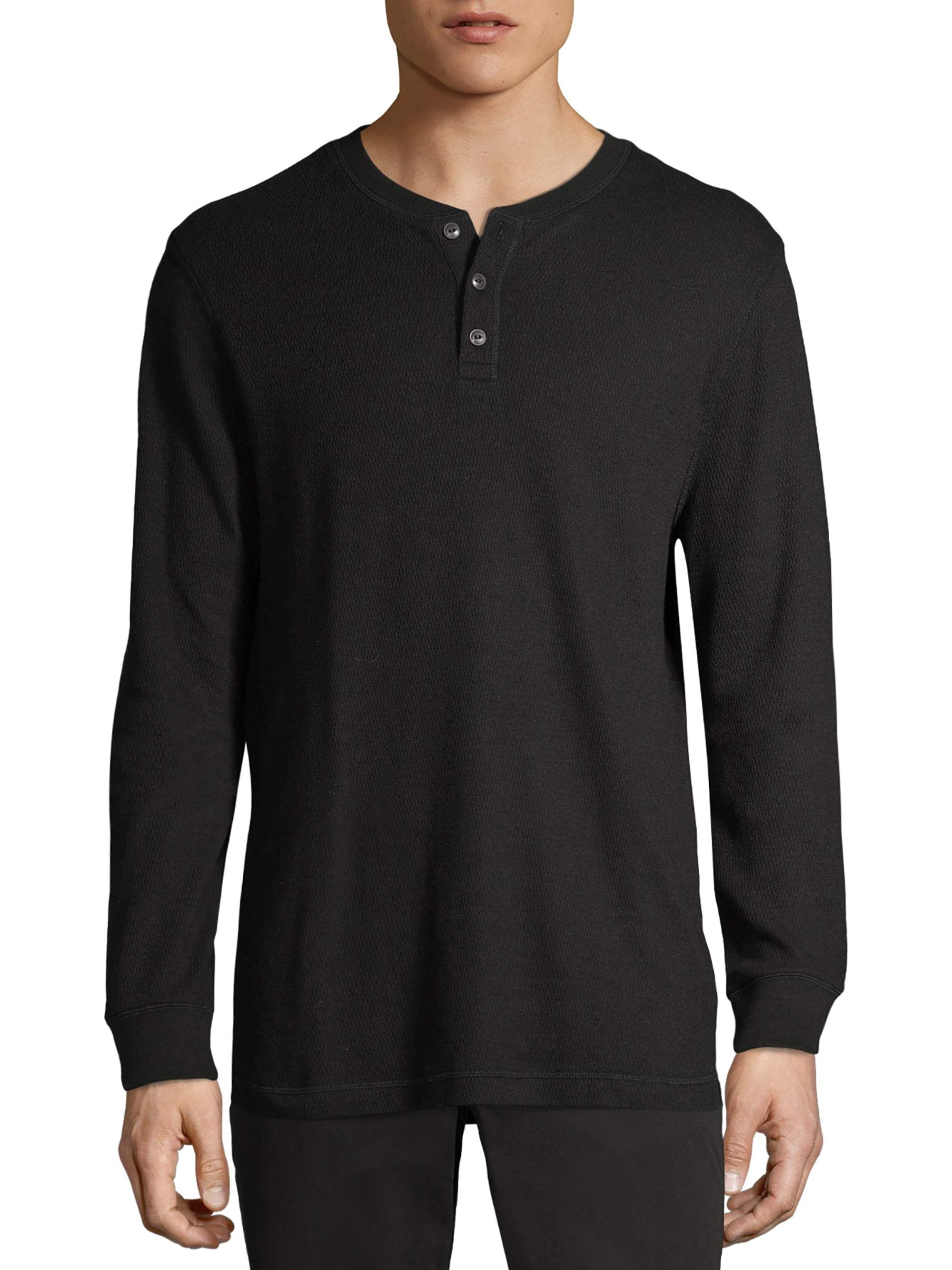 George Men's and Big Men's Long Sleeve Thermal Henley Shirt, Sizes up ...